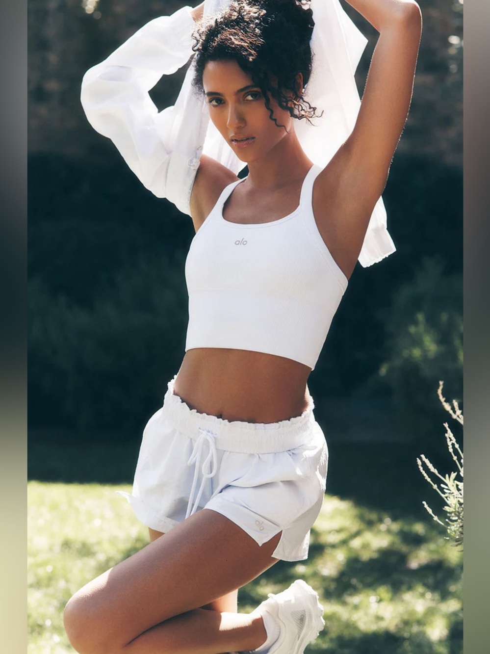ALO Seamless Ribbed Favorite Bra Tank in White S